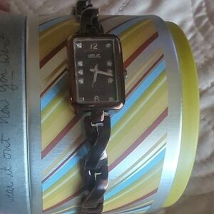 Relic Silver and Black Stainless Steel Watch